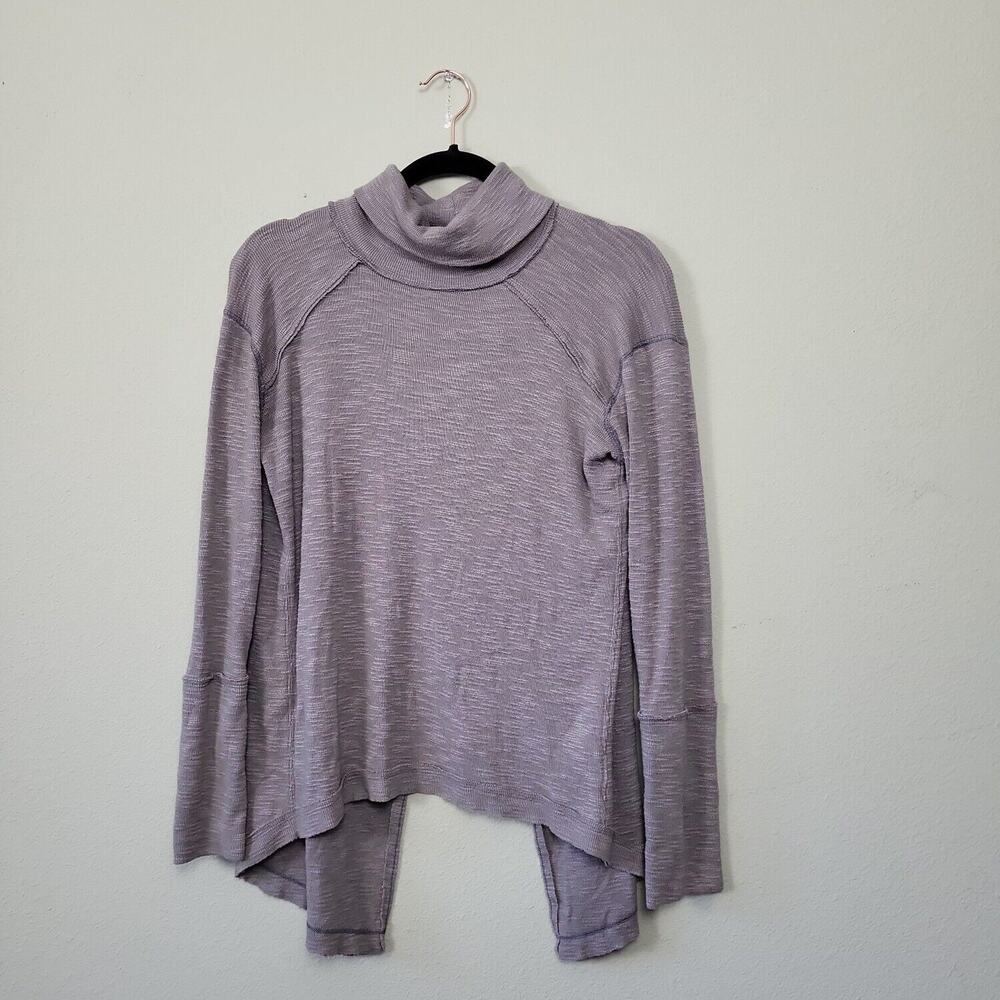 We The Free Womens Beige Hathered Cowl Neck Long Sleeve Pullover Sweater Size PS